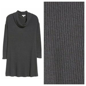 BP Charcoal Cowl Neck Ribbed Knit Dress Size 4X